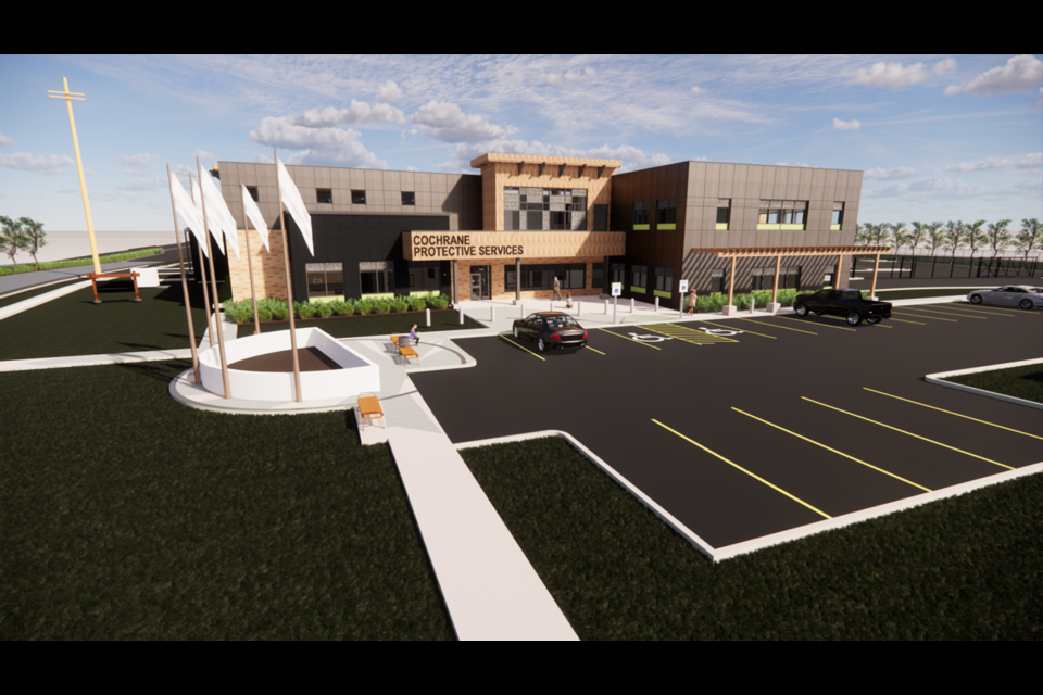 A rendering of the proposed Cochrane Protective Services Building. Town of Cochrane photo