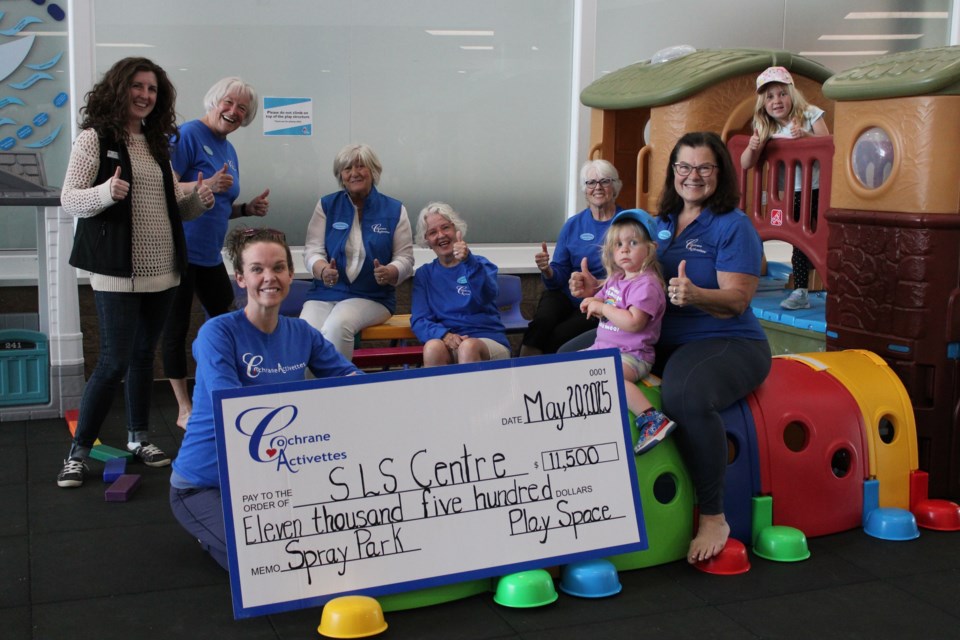 The Cochrane Activettes donated $11,500 to the SLS Centre for its outdoor Splash Park and indoor Play Space. 