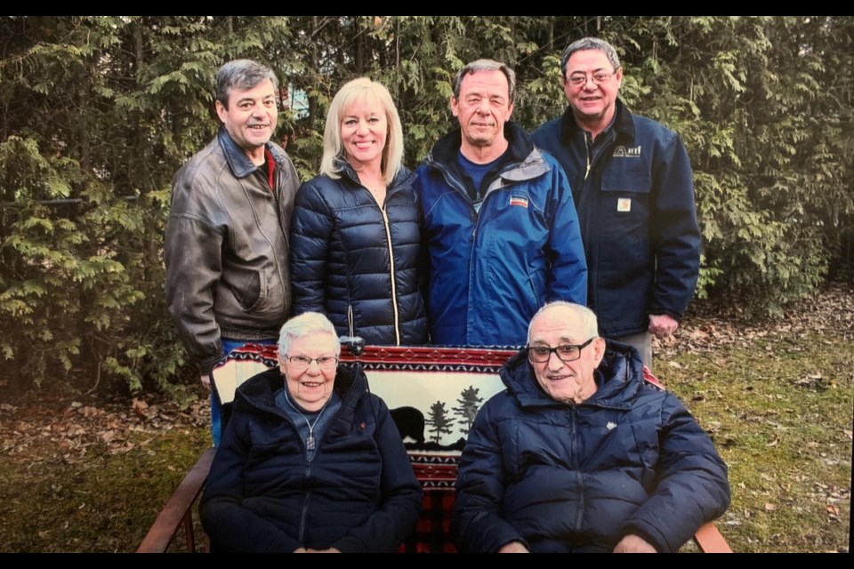 Bruce Osborne, lower right, and his family.