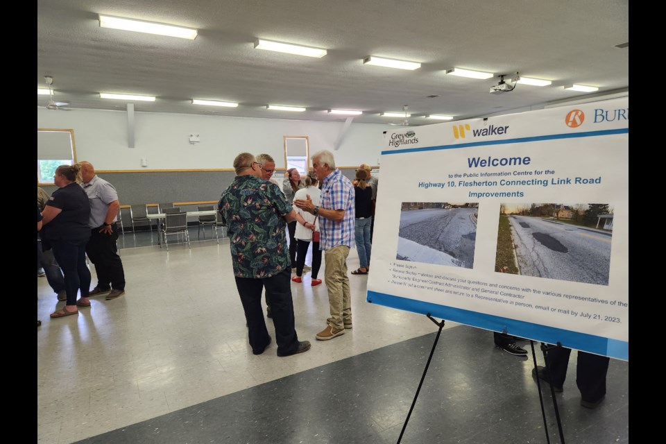 An open house about planned road work on Highway 10 in Flesherton was held on July 12.