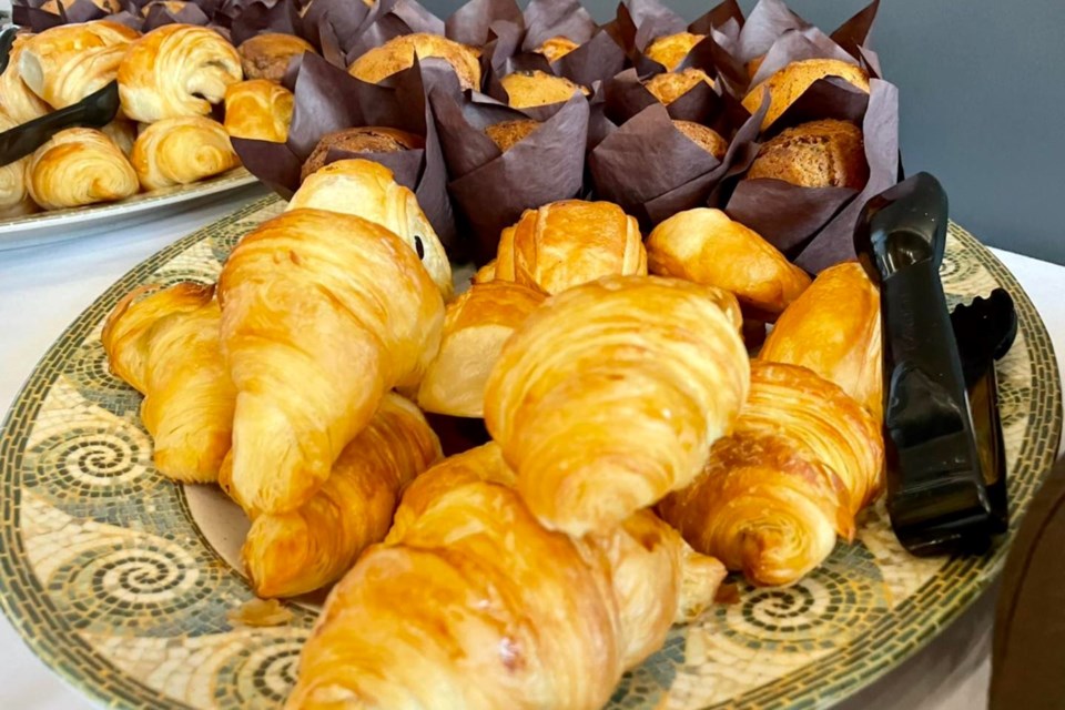 Chef Patrick croissants and pain au chocolat included on a breakfast buffet at the Georgian Peaks Club. 