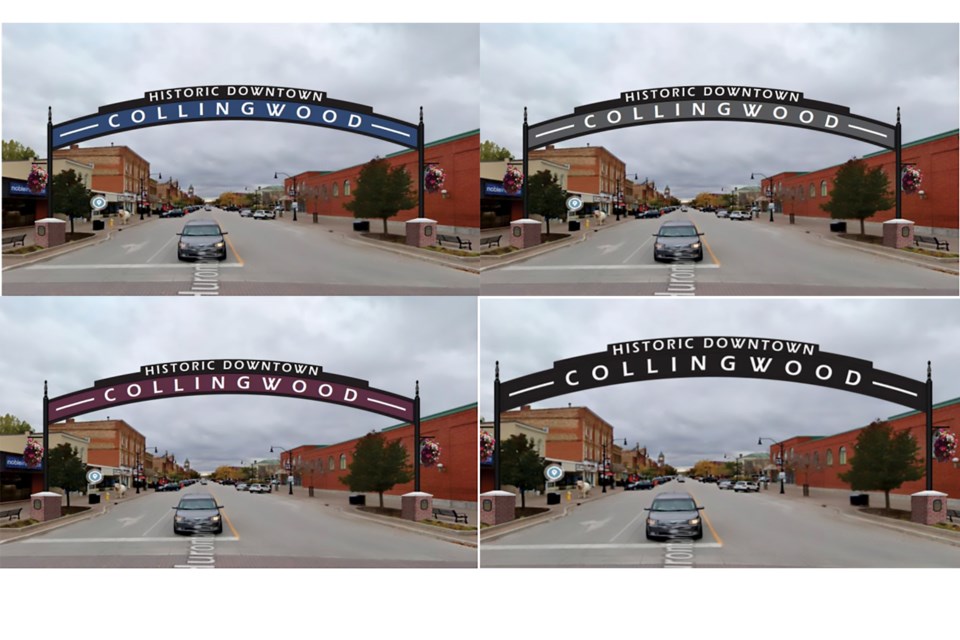 Proposed designs for archway sign