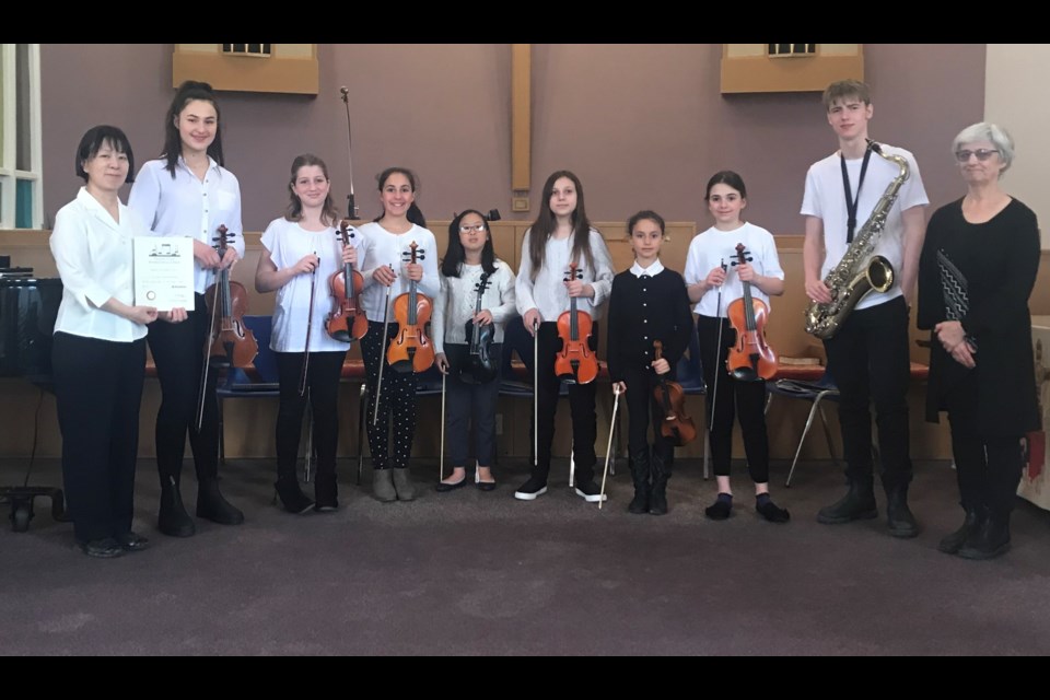 The Bay Youth Ensemble won a gold certificate in the Community Ensemble class at the Kiwanis Festival of Music in Owen Sound. Contributed image