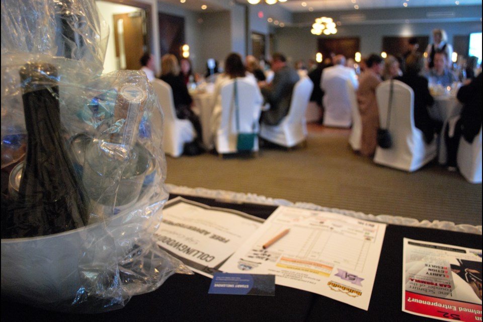 About 100 local businesses donated items to the silent auction at the Collingwood Chamber of Commerce business excellence awards. Jessica Owen/Collingwood Today
