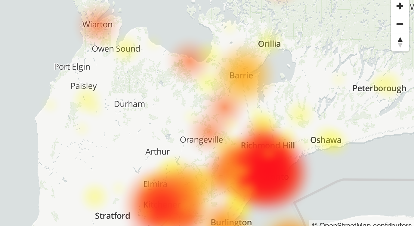 Bell outage affecting cell internet service from Collingwood to