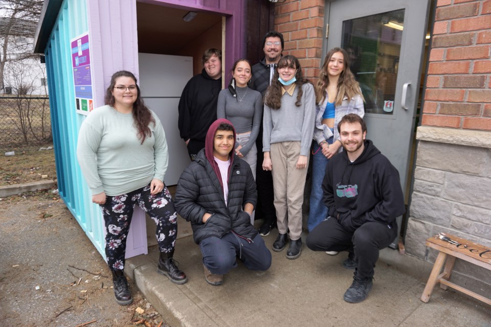 The Project Butterfly community fridge, freezer and pantry will be officially opening to the public on Saturday, March 26 at the Collingwood Youth Centre. From left are Holly LaRocque, Nathan Frank, Shawn Swindall, Ryann Beachli, Lea Pankhurst (centre manager), Sophia Sangiuliano, Lola Eden and John Cardillo.