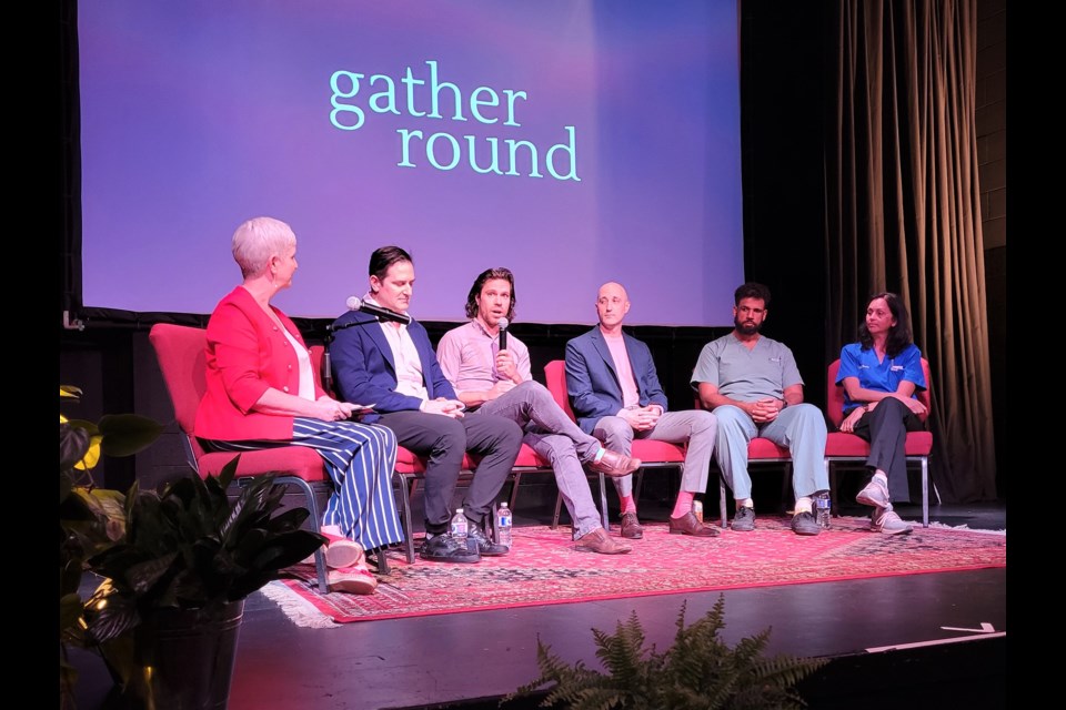 From left to right, ‘Gather Round’ moderator Jory-Pritchard Kerr, CGHM chief of staff Dr. Michael Lisi, chief of emergency medicine Dr. Gregory Devet, president and chief executive officer Michael Lacroix, simulation program director Dr. Jesse Guscott and chief of obstetrics and gynaecology Dr. Gillian Yeates.