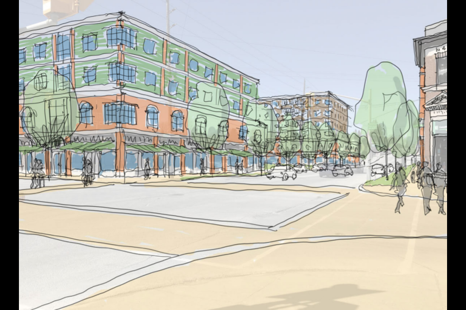An artist rendering looking north west from Main and Toronto Street in downtown Markdale in the Grey Highlands. 