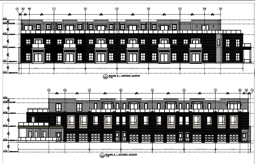 This design concept was included in the Fram and Slokker site plan application for 13 townhouses on a portion of the former shipyards east of North Pine Street and Wheelhouse Crescent. Photo from site plan agreement application.