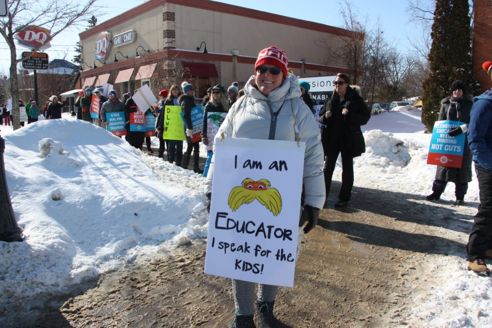 Educators, support staff, and teachers from four unions were on strike today across Ontario. Erika Engel/CollingwoodToday 