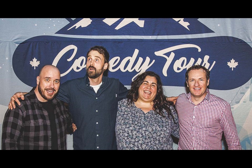 Four headliners for the Snowed In Comedy Tour 2022 are (from left to right) Pete Zedlacher, Paul Myrehaug, Debra DiGiovanni and Dan Quinn.