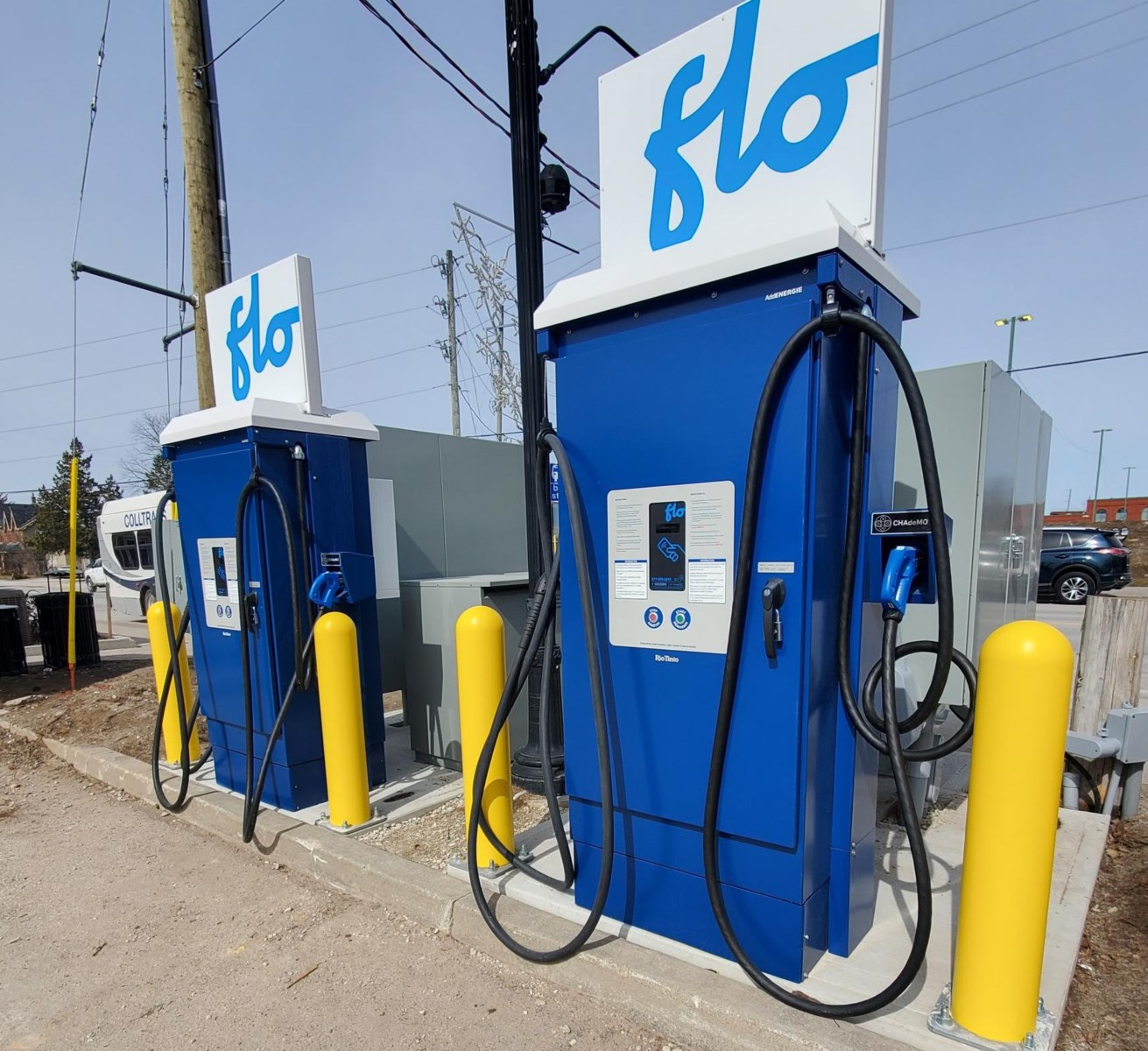New EV charging stations in Ste Marie St. parking lot - Collingwood News