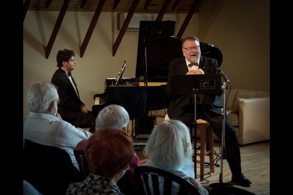 Canadian opera legend Ben Heppner and celebrated pianist Daniel Vnukowski performing together in Collingwood Music Festival's Fundraiser Concert on Sunday afternoon June 5th at Windrush Estate Winery's chateau.