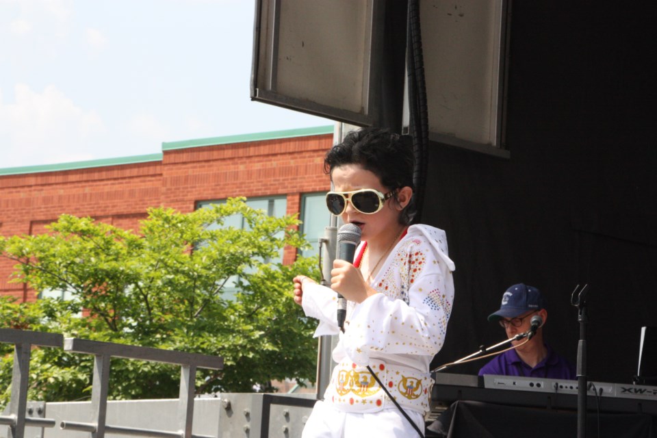 Spencer Young, 6, performs in the youth division qualifying rounds at the Collingwood Elvis Festival ETA contest. Erika Engel/CollingwoodToday
