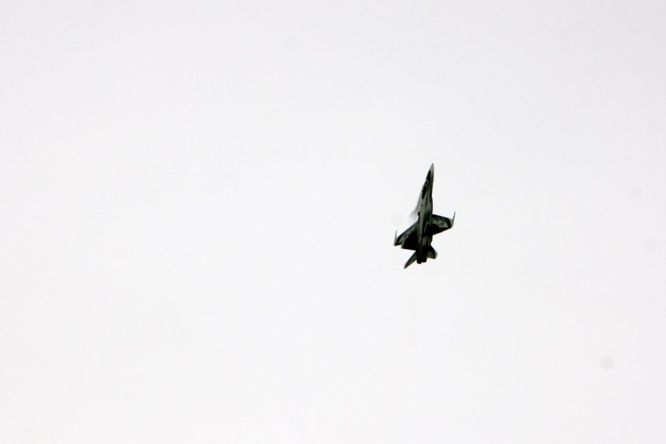 A CF18 Hornet (like Canada uses in NORAD operations) kicked off the air show at Wasaga Beach during the Heroes Festival on June 23 and 24. Erika Engel/CollingwoodToday