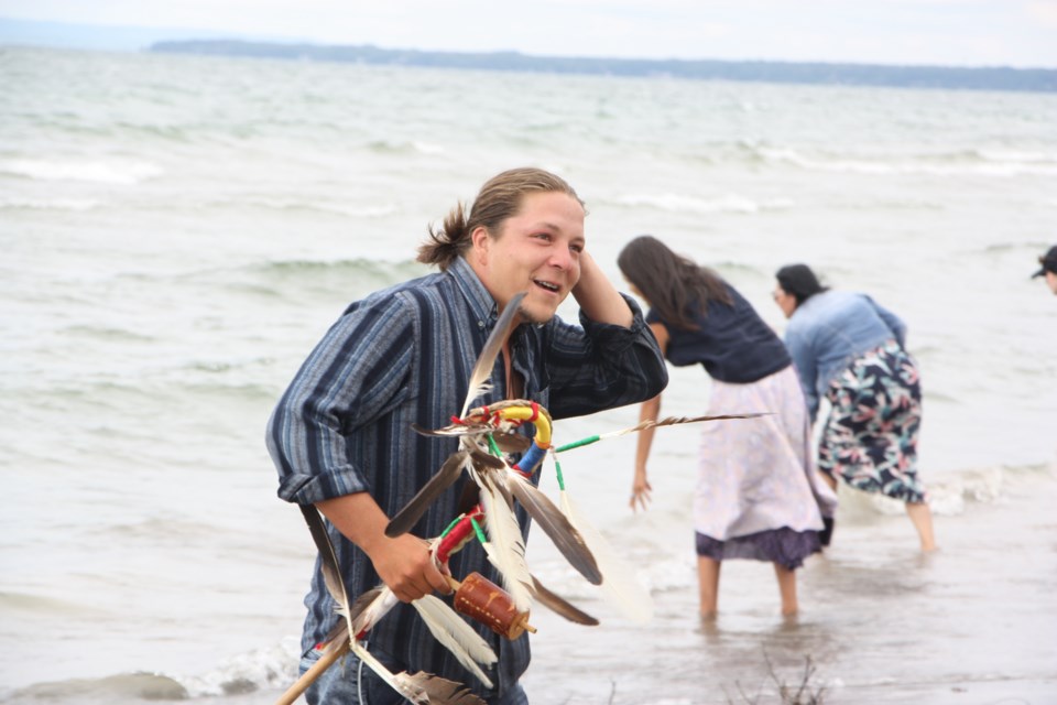 Waasekom completed a month-long canoe journey along the shore of Lake Huron as a reminder of his and the Saugeen Ojibway Nation's role as stewards of the land and water. Erika Engel/CollingwoodToday