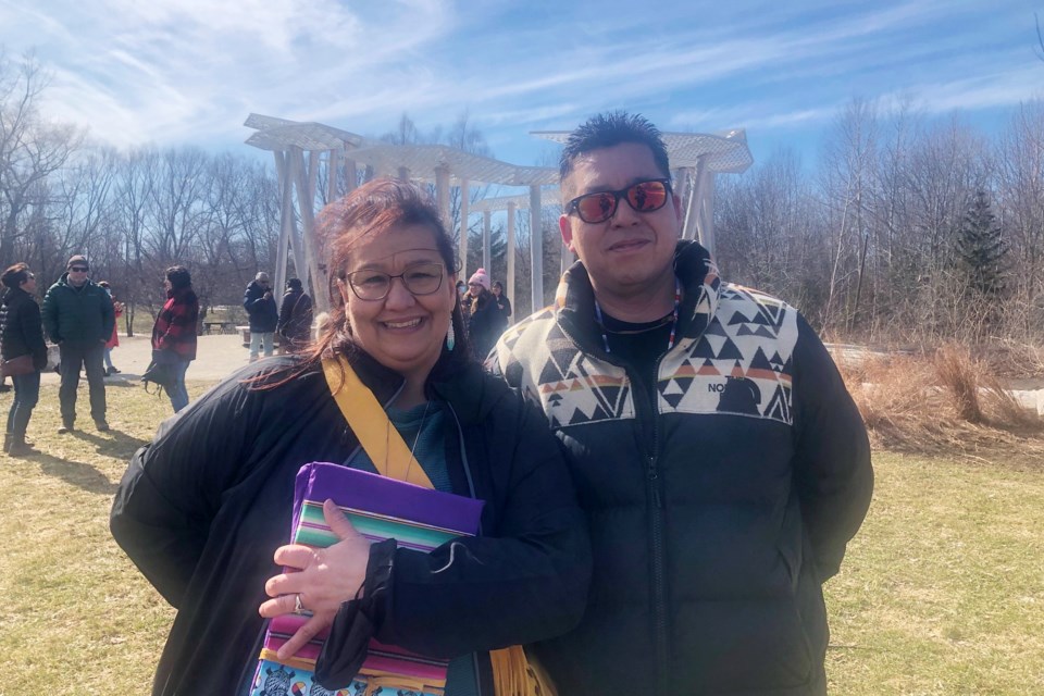 Spring: Heather McIntyre performed a water song during the change of seasons ceremony on March 20, 
 2022 and James Carpenter led the ceremony as an elder and knowledge keeper. 