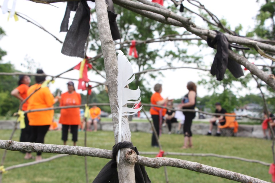 Indigenous and non-Indigenous people gathered at Awen Gathering Circle on July 1, 2022 for a sharing circle and smudging. It was an informal gathering meant to create space for the community to be together on a difficult day. 