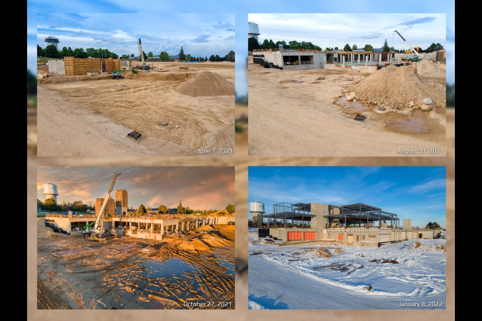 Photo from Grey Bruce Health Services Twitter shows construction of the Markdale Hospital from June 2021 to Jan. 2022.