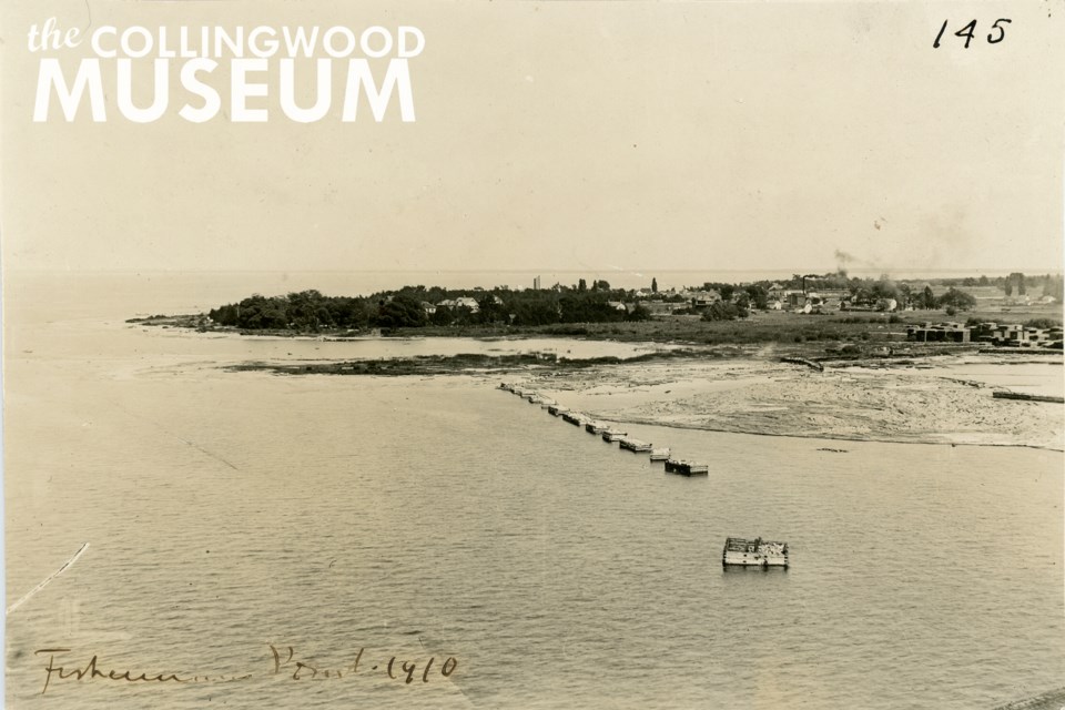 A 1910 photograph taken along what is now known as Heritage Drive. Huron Institute 145, Collingwood Museum Collection X971.888.1, X970.180.1