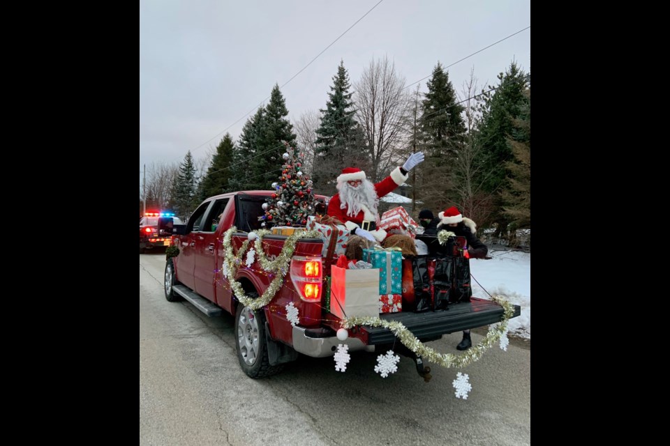 Santa on his sleigh during his tour of Collingwoodlands. Contributed photo