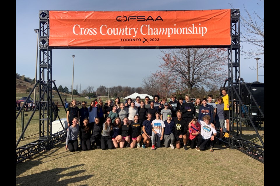 CCI's cross-country running team at the OFSAA championship races in Etobicoke on Nov. 4. 