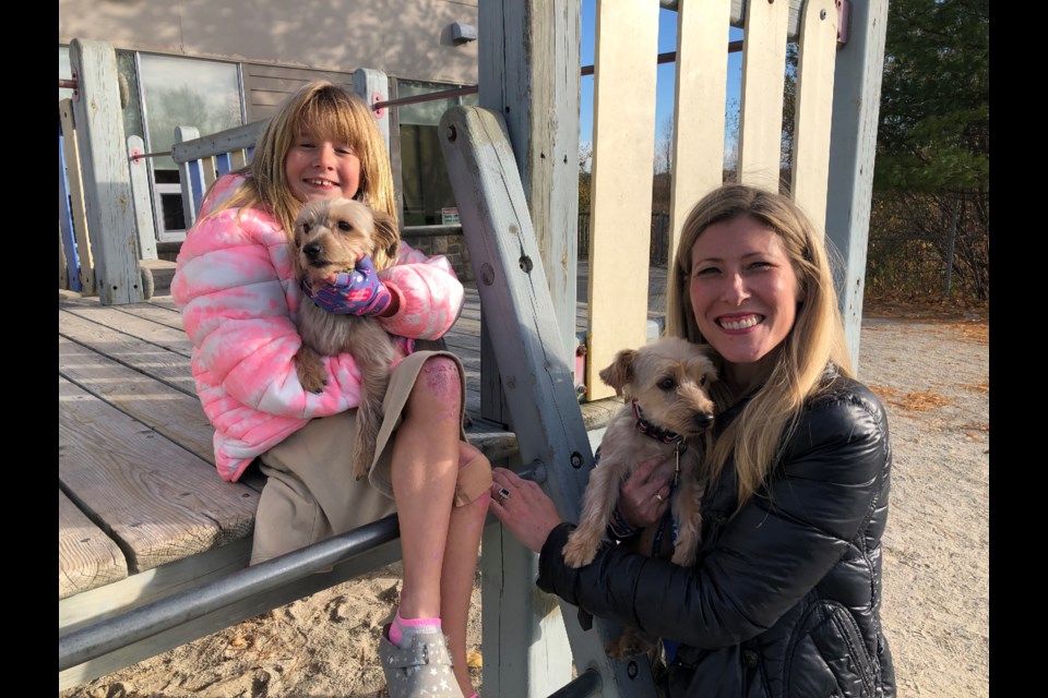 Mia and Rainbow and her mom Melissa with Shay. Both mother and daughter have a disease called epidermolysis bullosa, which makes their skin fragile, easily wounded and prone to blisters. 