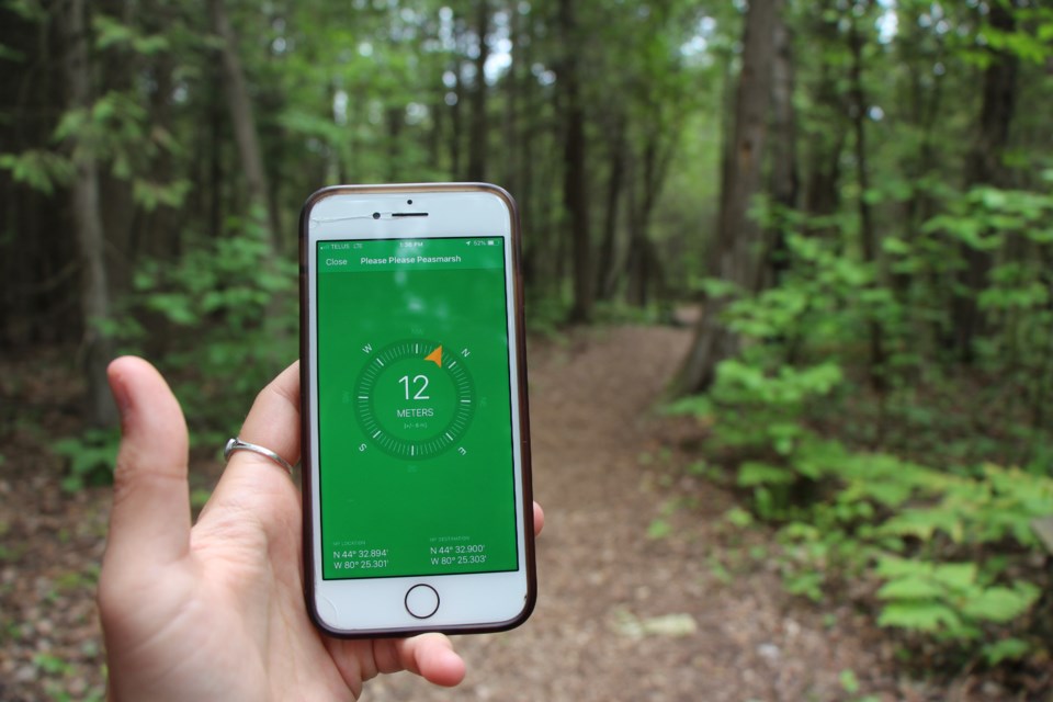 Navigation has come a long way since the days of "walk 30 paces to the south." Phone apps are making geocaching possible for beginners and/or the navigationally challenged! Maddie Johnson/CollingwoodToday