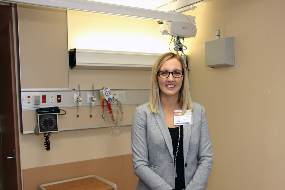 Jesse Dees, development officer for the Collingwood General and Marine Hospital Foundation, stands in one of the patient rooms at the hospital that will be renovated next year. Erika Engel/CollingwoodToday