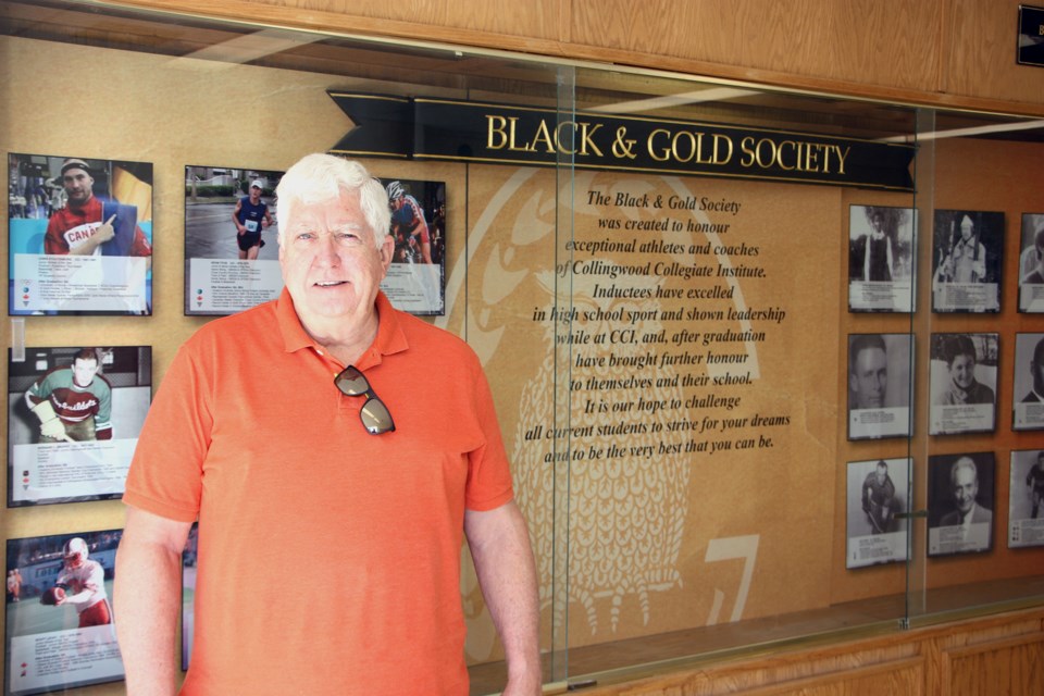 Ralph Sneyd, a retired teacher and former wrestling coach at Collingwood Collegiate Insitute, helped establish the Black and Gold Society to recognize students who had strong athletic careers in high school and went on to accomplish great things in sport after high school. The society also recognizes those individuals who helped build a strong athletic program at CCI.  Erika Engel/CollingwoodToday