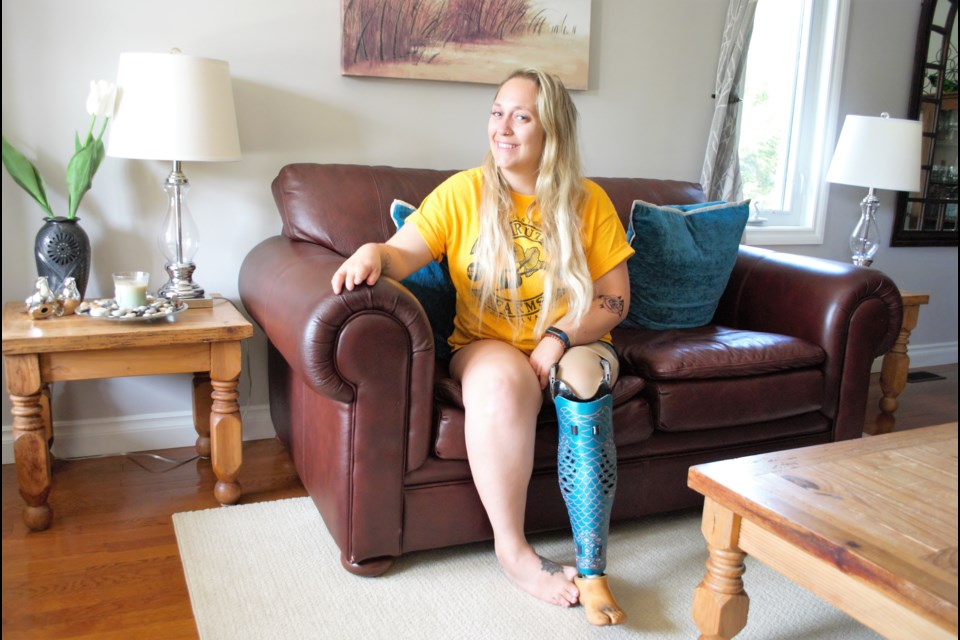Sarah Anne Cormier in her parents' Collingwood home this week. Jessica Owen/CollingwoodToday
