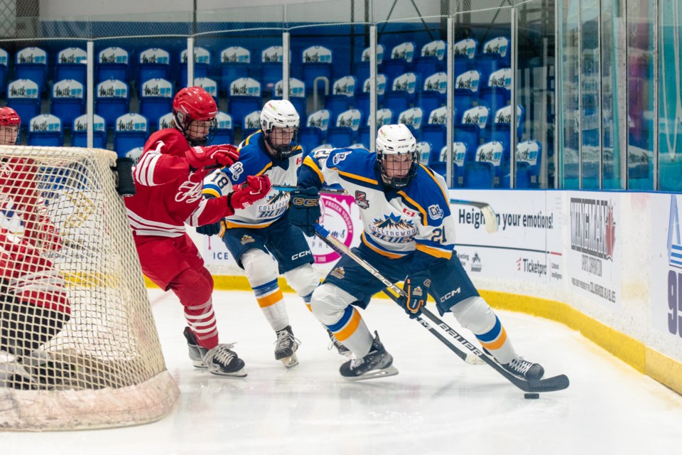 The Collingwood Blues won 2-0 against the Leamington Flyers on Tuesday morning. 