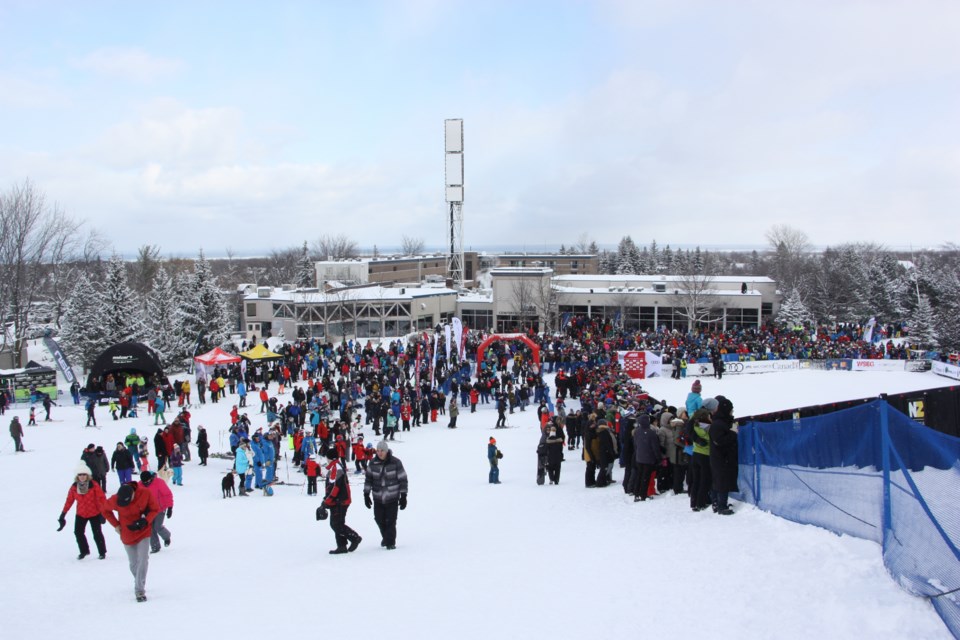 A crowd of spectators gathered at the finish line to watch the FIS World Cup Ski Cross. Erika Engel/CollingwoodToday