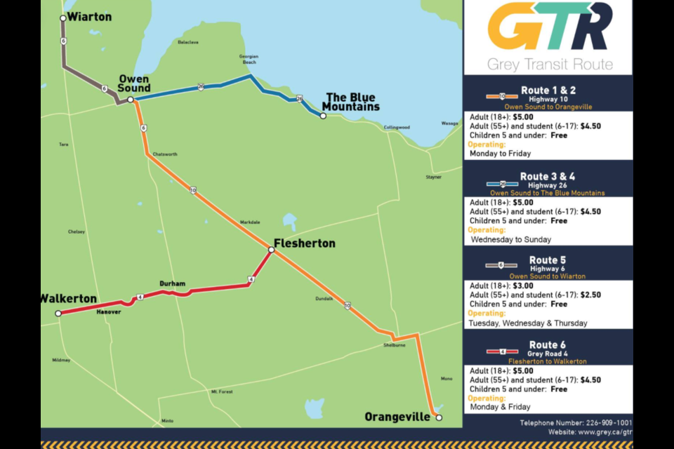 Grey County has launched its new public transit system this week, connecting a number of communities through out the county. Contributed photo. 