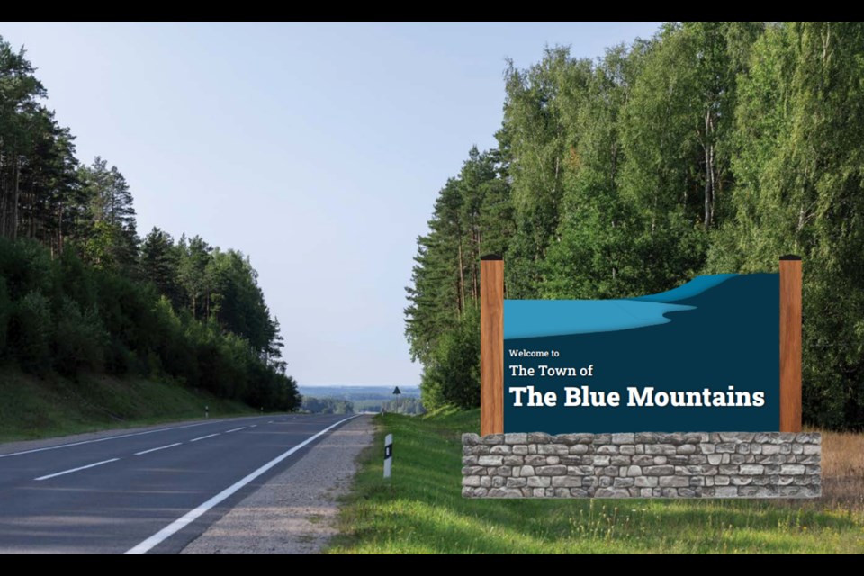 The Blue Mountains council endorsed this design for new town gateway signs.