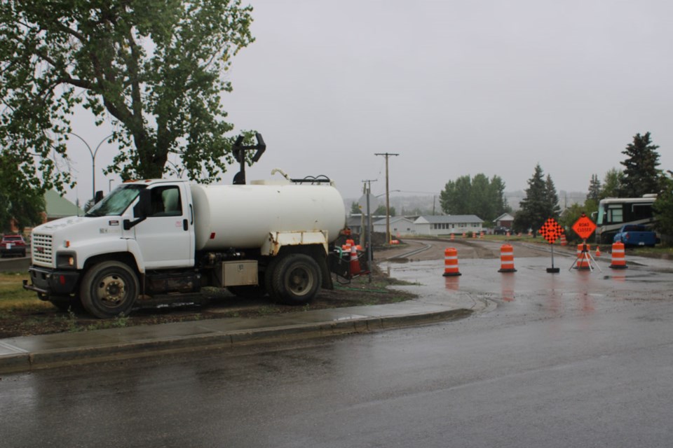 Detours continue by the Dawson Creek Hospital. 