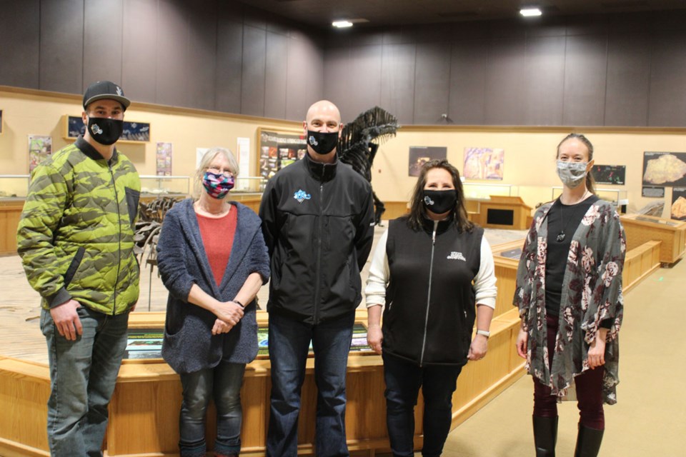 Councillor Curtis Miedzinksi, TR Museum Gallery Host Debbie Gaynor, Mayor Keith Bertrand, Councillor Joanne Kirby and Museum Manager Zena Conlin - March 12, 2021