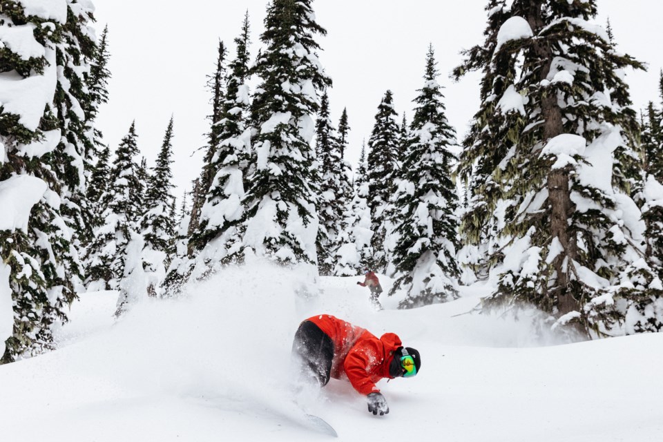 Snowboarders shred at Powder King.