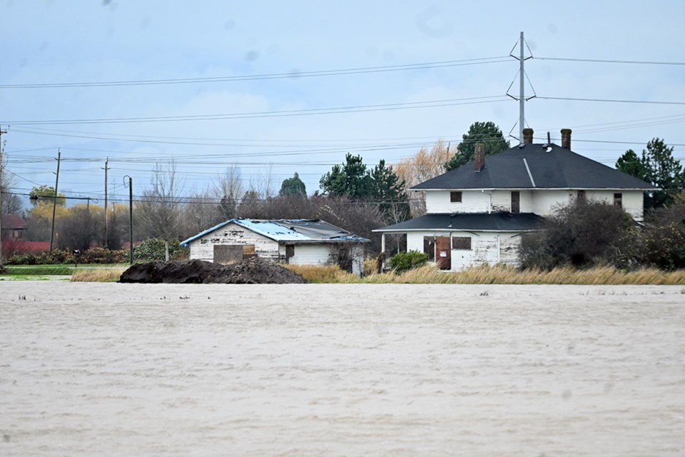 Farming fields around South Delta look more like lakes including this property at 52nd Street near Canoe Pass Way.