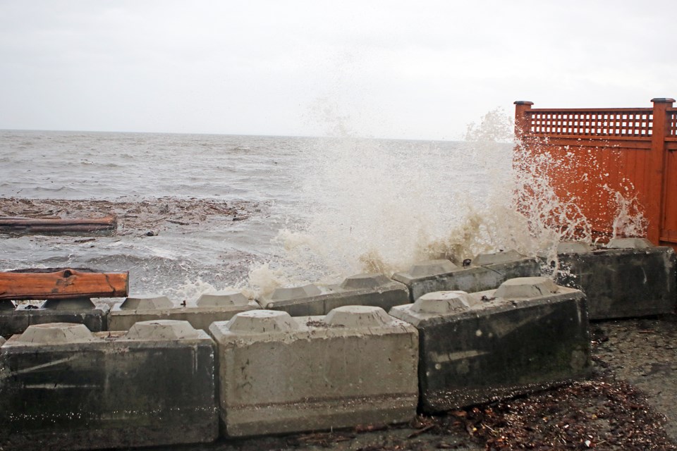 City crews were monitoring and assisting during the high tide event at Boundary Bay.