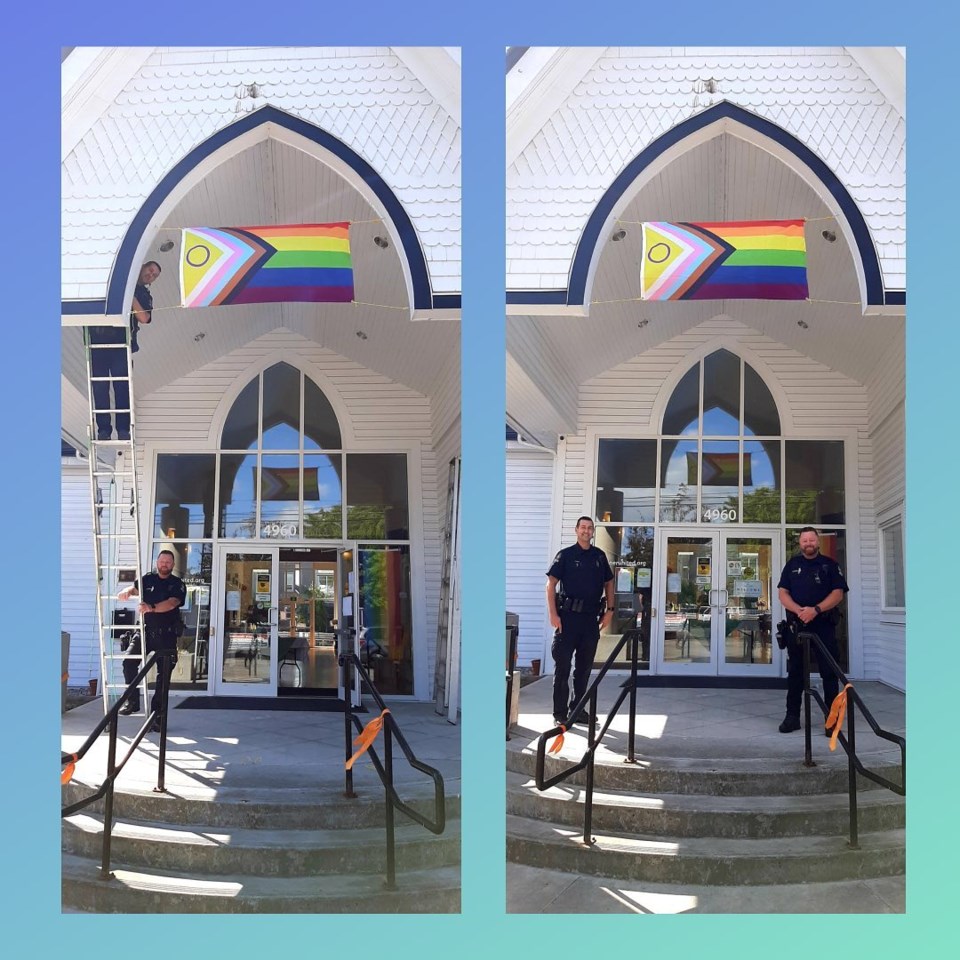 Ladner United Church pride flag