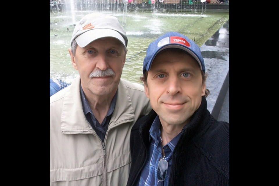 Ladner's Sergey Kulikov with his father Vladimir who lives in Kharkiv where there has reportedly been heavy fighting. 