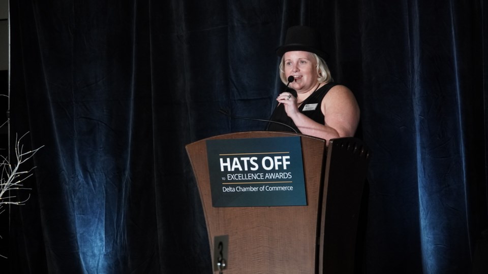Jill McKnight at Hats Off Gala