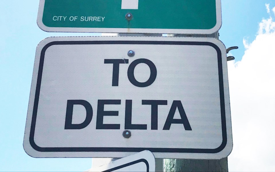 delta bc road sign