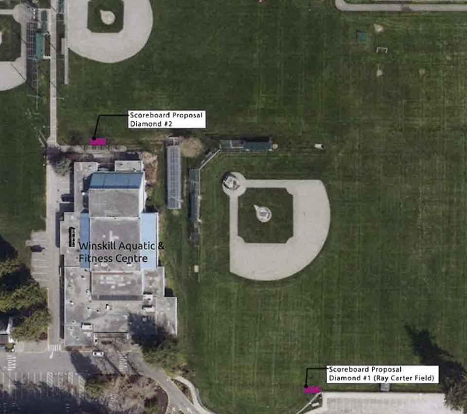 tsawwassen baseball association proposed scoreboards