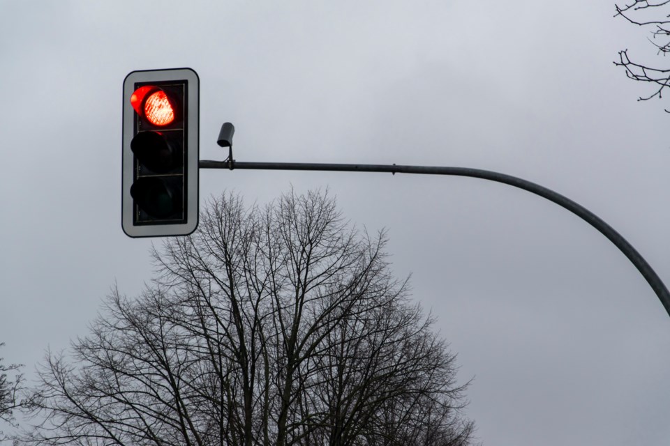 Red light at intersection