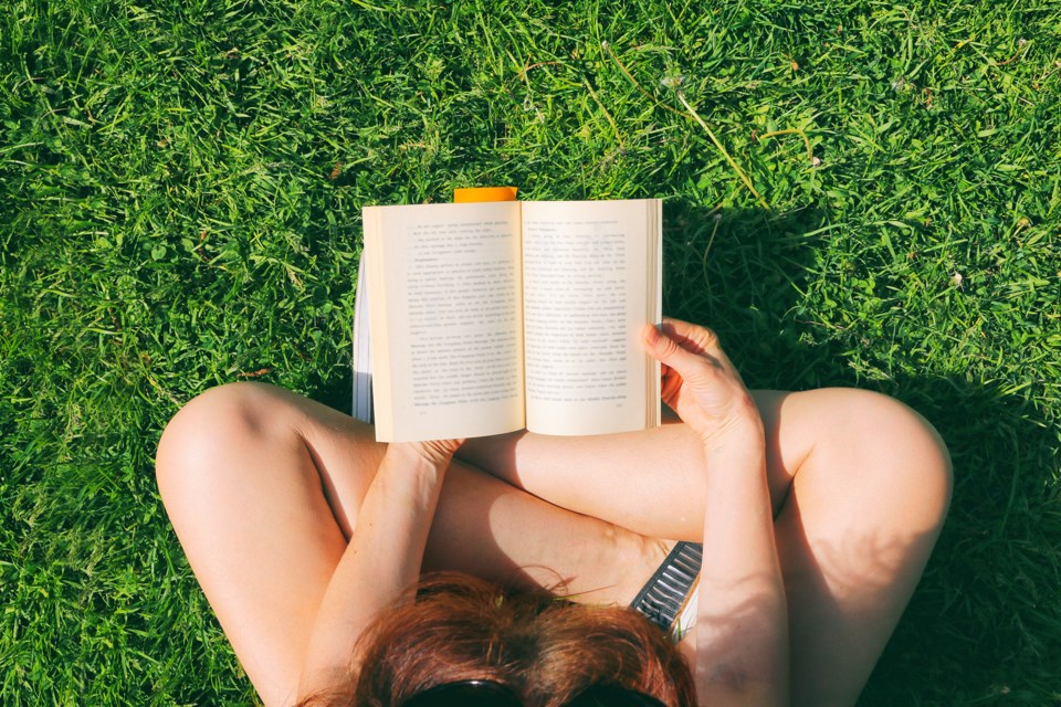 Student reading a book