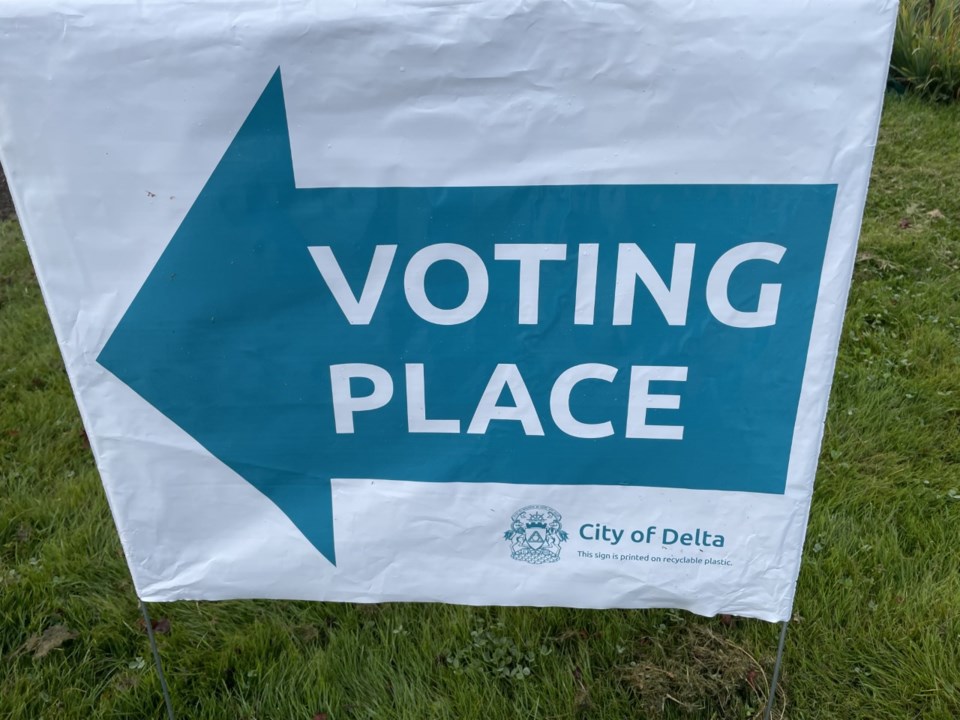 Delta voting sign