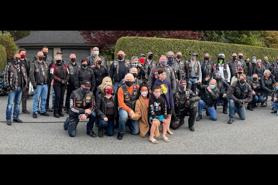 Over 50 members of the HOG Langley Chapter made their way to Tsawwassen last week to wish Liam Hance a happy 11th birthday. 