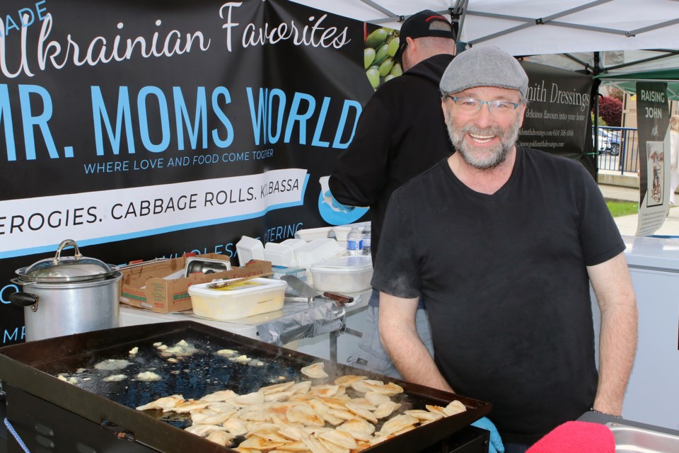 Russell Pohl from Mr. Mom's World Catering was on hand at the opening day of the Ladner Village Market on Sunday, June 12. This is the 26th season for the popular Sunday market.